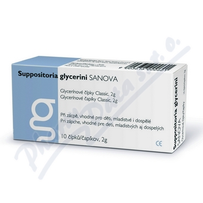 SUPP.GLYCERINI SANOVA Glycer.čípky Classic 2g 10ks