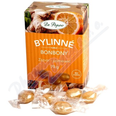 Dr.Popov Bonbony Zázvor-pomeranč 70g