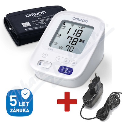 Tonometr digi.OMRON M3 AC pažní+zdroj