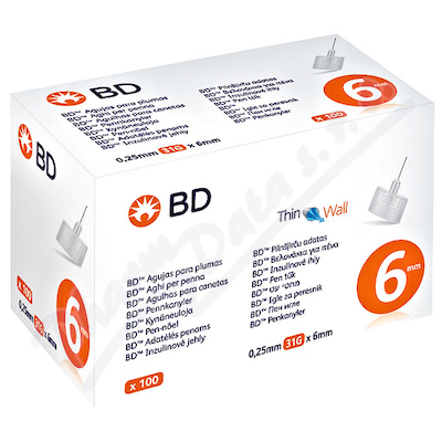 BD jehličky k inz.perům 6mm 31G tenkostěnné 100ks