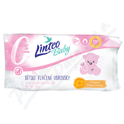 LINTEO BABY Vlhčené ubrousky s měsíčkem lék.120ks