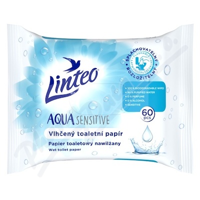 LINTEO Vlhčený toaletní papír Aqua Sensitive 60ks
