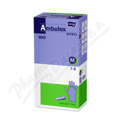 Ambulex Nitryl rukavice nepudrové violet M 100ks