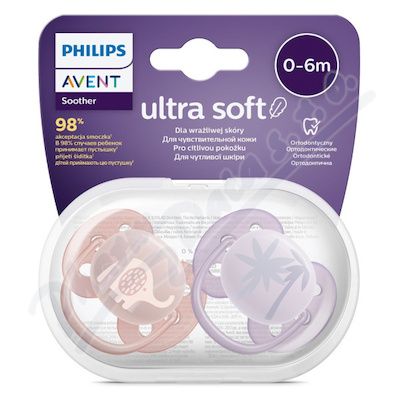 Philips AVENT Šidít.Ultrasoft 0-6m dívka/obráz.2ks