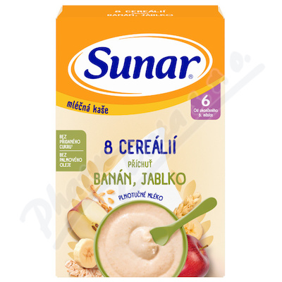 Sunar Mléčná kaše 8 cereálií banán/jablko 6m+ 210g