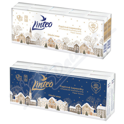 Linteo Papírové kapesníky Den&Noc 3vrstvé 10x10ks