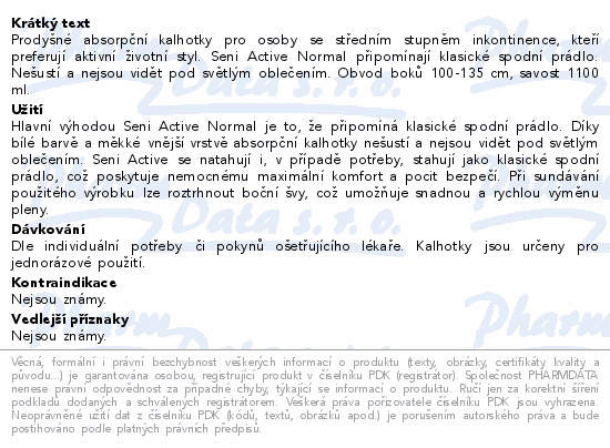 Seni Active Normal inkon.plen.kalhotky L 10ks