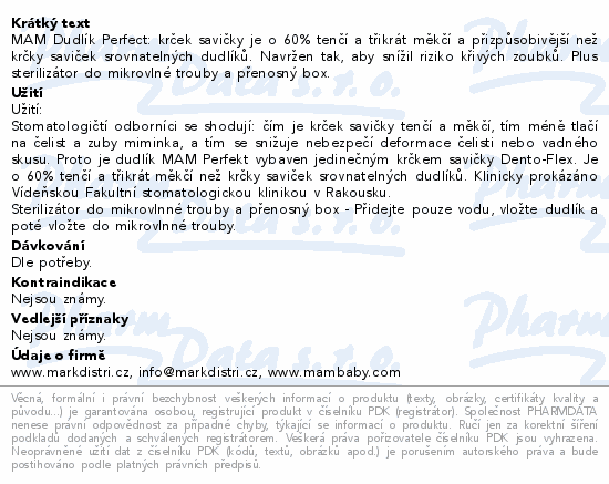 MAM Dudlík Perfect 16+m bílý 1ks