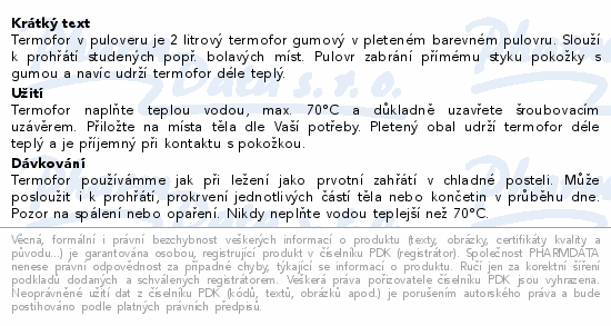 Termofor v pulovru 2l