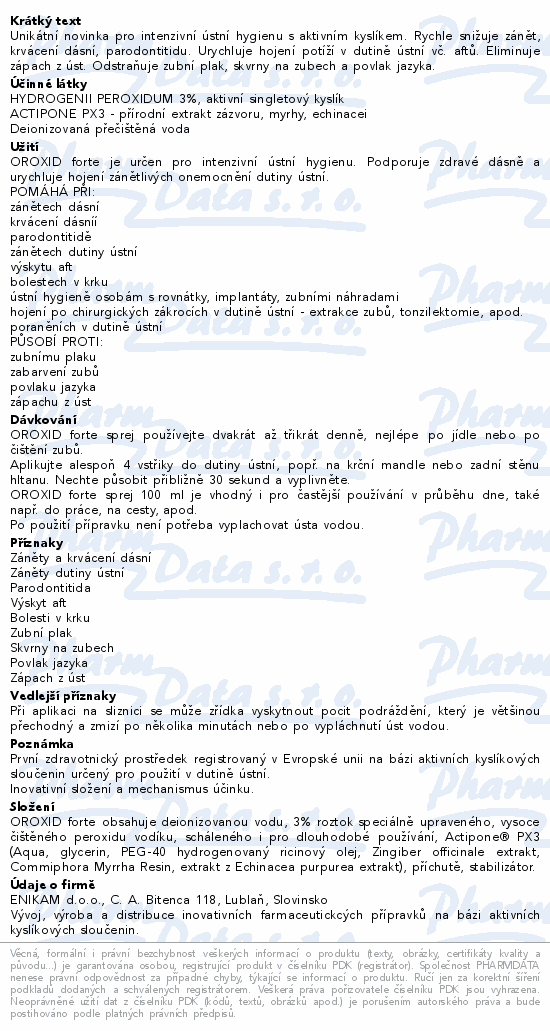 OROXID forte sprej pro ústní hygienu 100ml