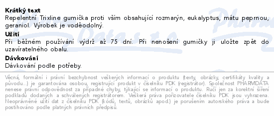 Trixline gumička proti vším různé barvy 1ks