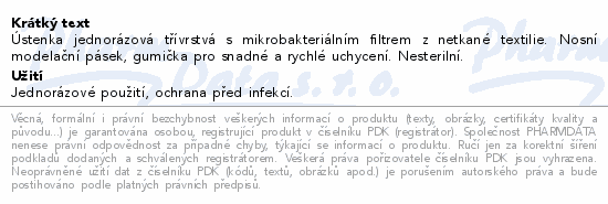 Ústenka chirurgická s gumičkami/5ks Steriwund