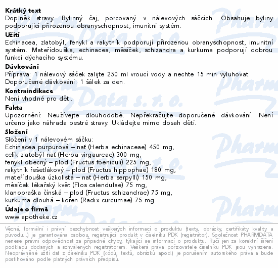 Apotheke ImunoTea podpora imunity čaj 20x1.5g