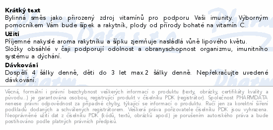 LEROS Vitamín C Imunita čaj 20x2g