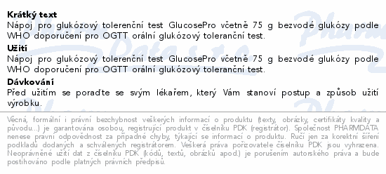 GlucosePro nápoj pro glukóz.toleranční test 250ml