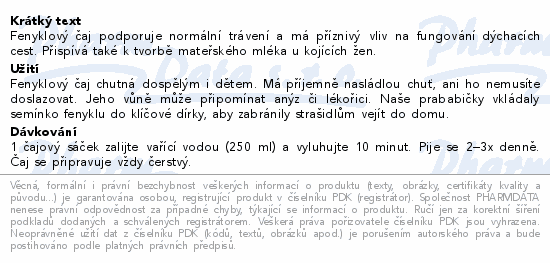 LEROS Fenykl čaj 20x1.5g