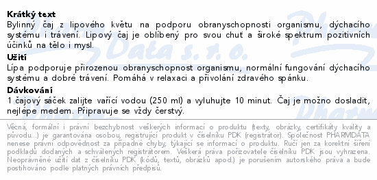 LEROS Lípa čaj 20x1.5g