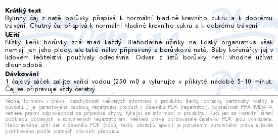 LEROS Borůvka čaj 20x1.5g