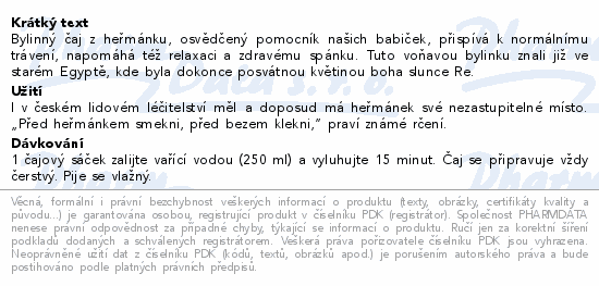 LEROS Heřmánek čaj 20x1g