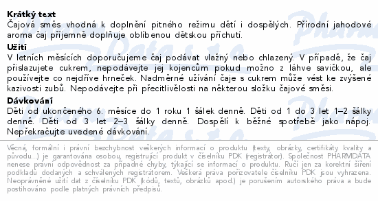 LEROS Dětský čaj Jahůdka 6m 20x2g
