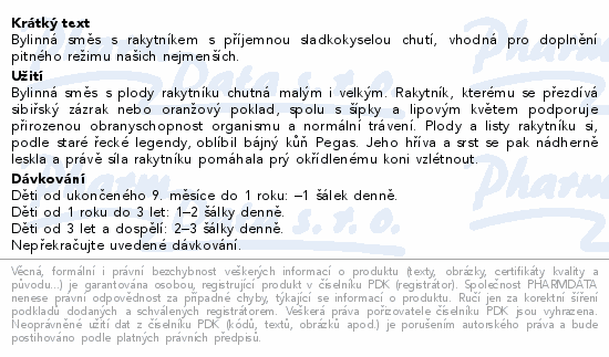 LEROS Dětský čaj Rakytníkový 9m 20x2g