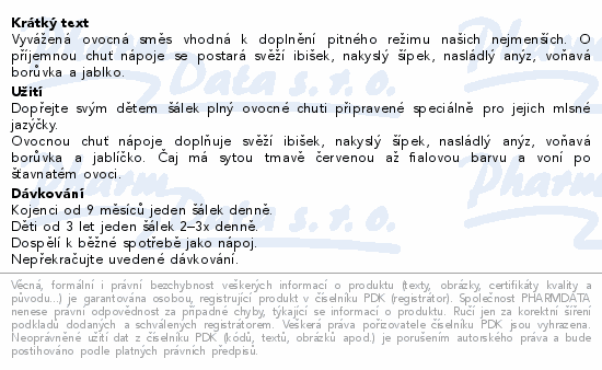 LEROS Dětský čaj s ovocem 9m 20x2g
