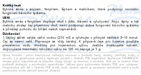LEROS Dětský čaj Spokojené bříško 6m 20x2g