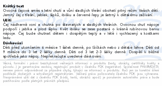 LEROS Dětský čaj Třešeň 6m 20x2g