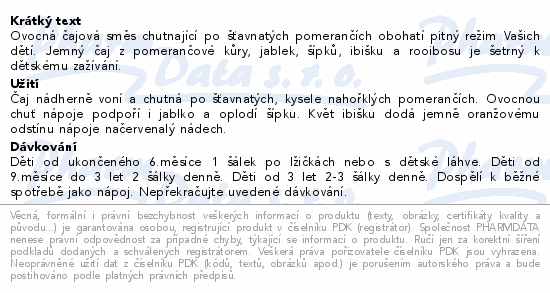 LEROS Dětský čaj Pomeranč 6m 20x2g