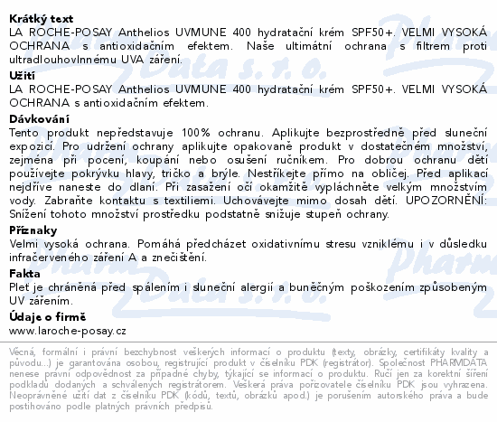 LA ROCHE-POSAY ANTHELIOS Krém SPF50+ 50ml