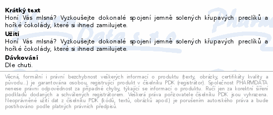 Allnature Preclíky v hořké čokoládě 500g