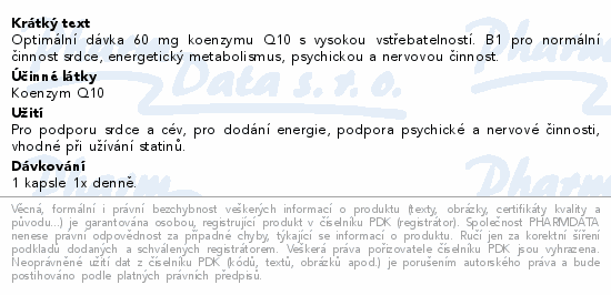 GS Koenzym Q10 60mg cps.30+30 ČR/SK NOVÝ