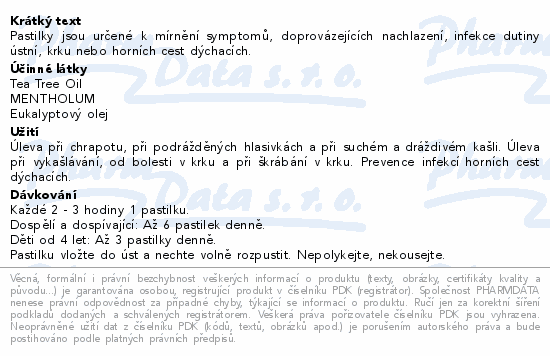 Müllerovy pastilky s olejem čajov.austr. 24ks ZP