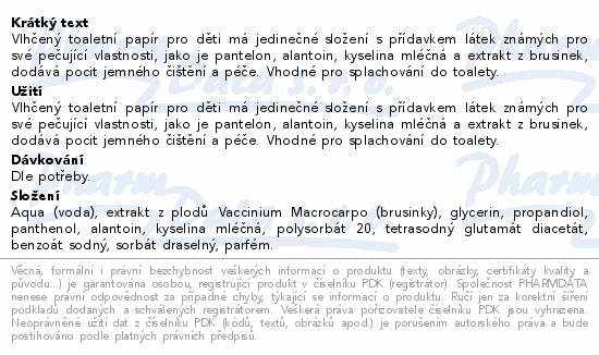 Luba Tuli Děts.vlhč.toal.papír s kys.mléčnou 50ks