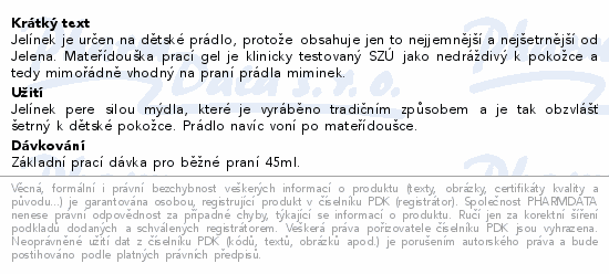 JELÍNEK mimi prací gel Mateřídouška 2.7L