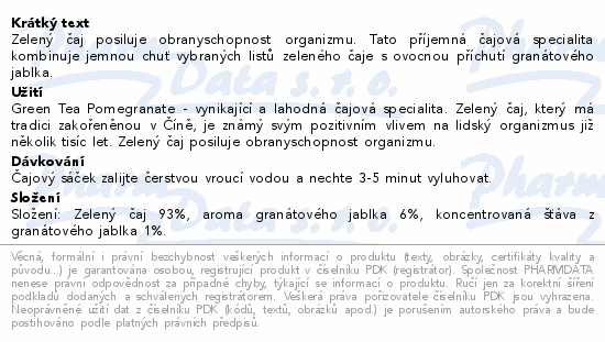 TEEKANNE Green Tea Pomegranate 20x1.75g