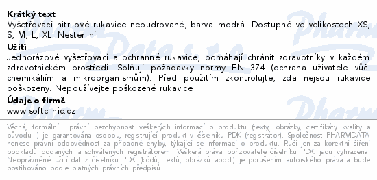 SOFTCLINIC Nitril ruk.vyšetř.nepudr.modré M 100ks