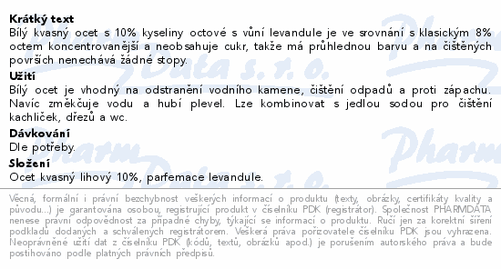 Allnature Bílý ocet 10% s es.olej.levand.spr.500ml