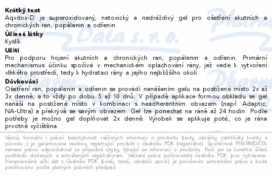 Aqvitox-D gel na ošetření ran easy aplikátor 150ml