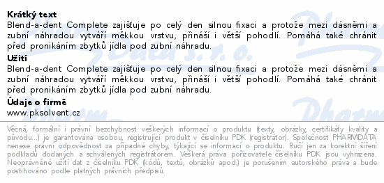 Blend-a-dent Complete Strong Hold fixační krém 47g