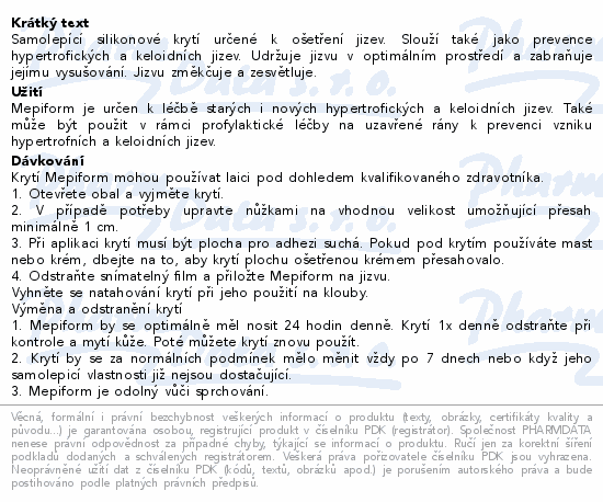 Mepiform samolep.silik.krytí sterilní 10x18cm 5ks