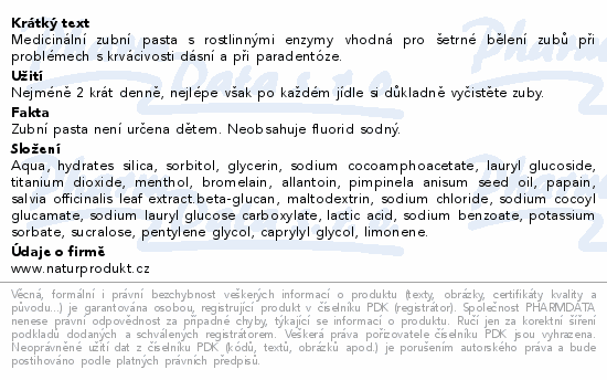 Glucadent whitening zubní pasta 75ml