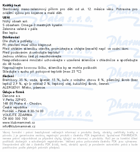 Hami Brambory se špenátem a kuřecím 250g 12m+