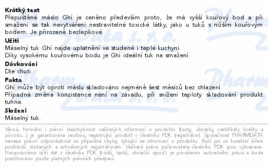 Allnature Ghí přepuštěné máslo 1000ml