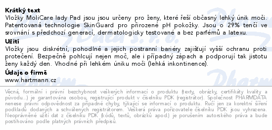 MoliCare Lady Pad inko.vložky 1.5k duopack 2x12ks