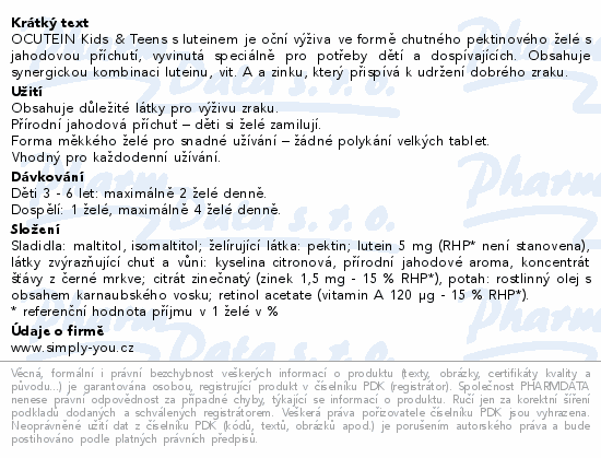Ocutein Kids&Teens s luteinem 60ks