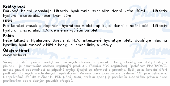 VICHY LIFTACTIV Hyaluronic Specialist Vánoce 2025