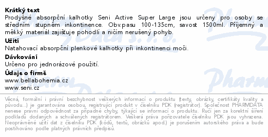 Seni Active Super inkon.plen.kalhotky L 10ks