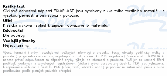 FIXAplast TAPE cívková náplast 1.25cmx5m