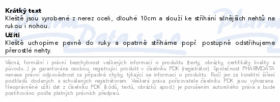 Kleště na nehty malé 100mm SI-05